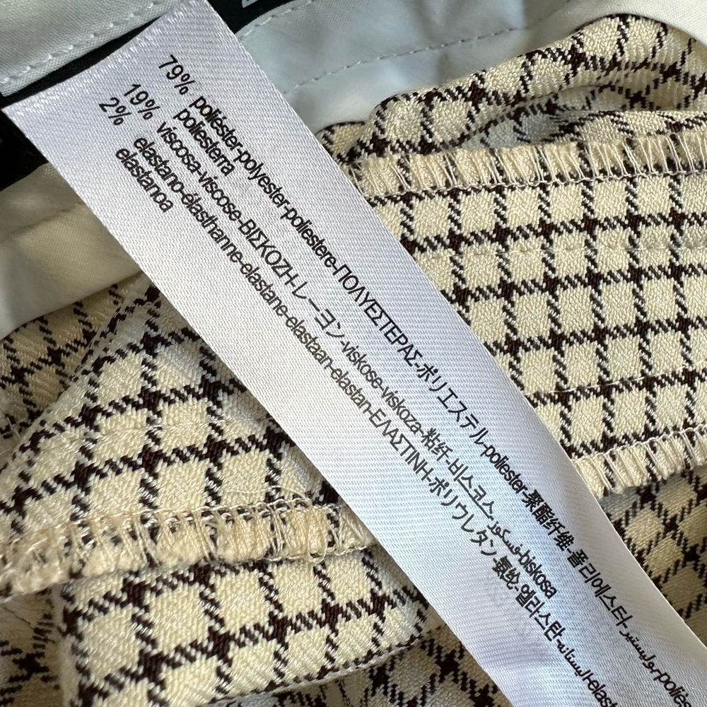 ZARA cropped checked stretch wide leg trousers NWT - Picture 8 of 8